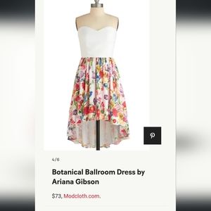 Strapless white and floral dress